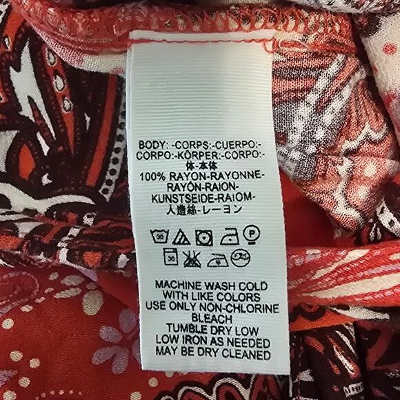 Free People Women's Bohemian Floral Pasley Print Wide Leg Dress Pants S - Picture 6 of 6